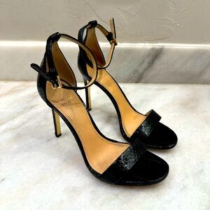 Tory Burch Black Snakeskin Heels